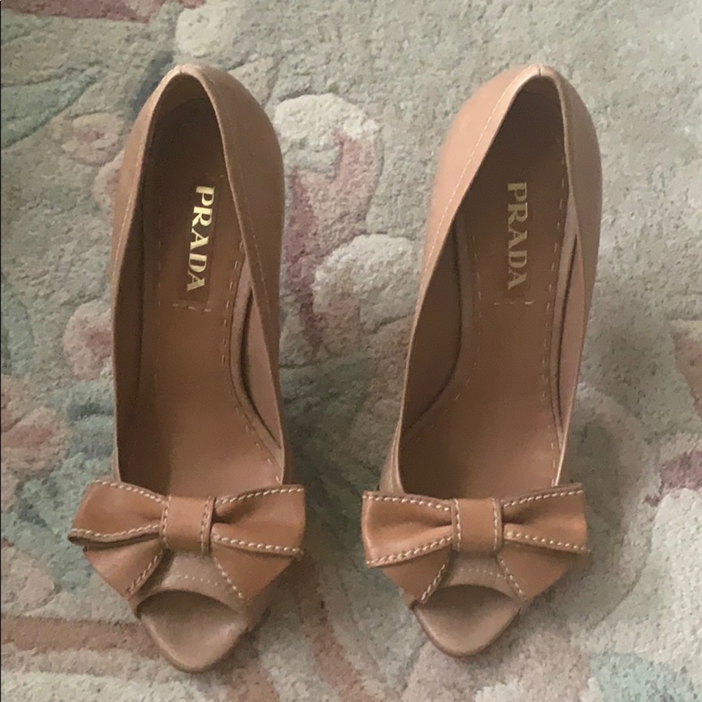 Brand new, never worn nude Prada heels!